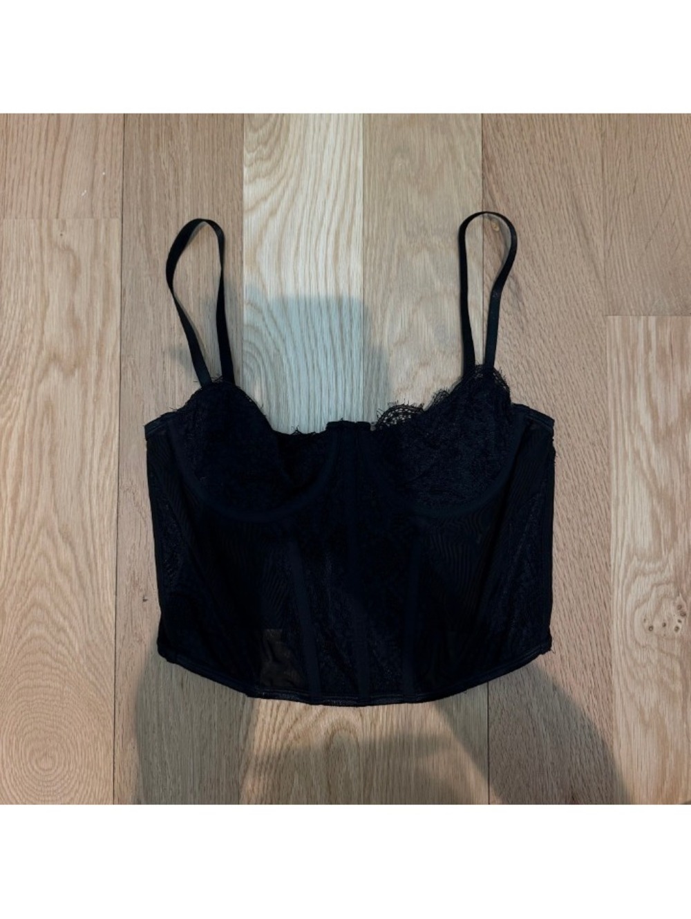black lace corset bustier top size m